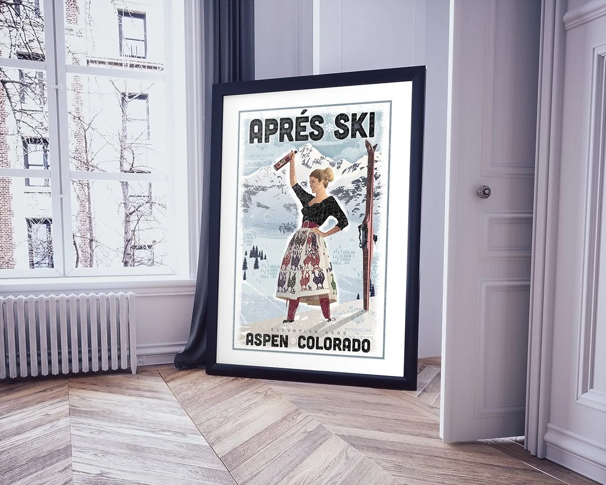Apres Ski(アプレスキー) Single Square Flower Apres Ski Vintage Girl — Beutler Design & Illustration
